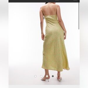 Topshop Light Green Floral Maxi Skirt